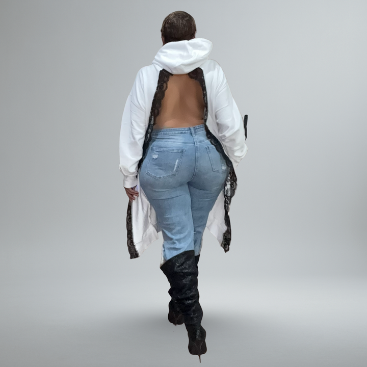 DOUBLE CROSSED WHITE HOODIE