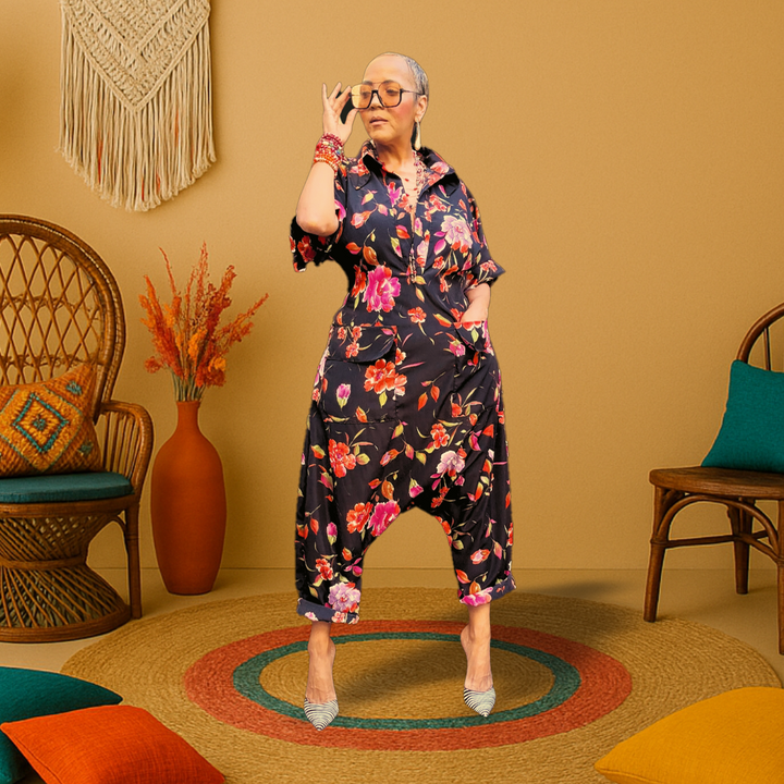 TRINITY BLACK FLORAL JUMPSUIT