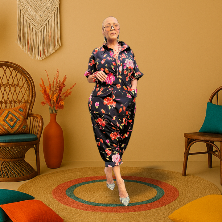 TRINITY BLACK FLORAL JUMPSUIT