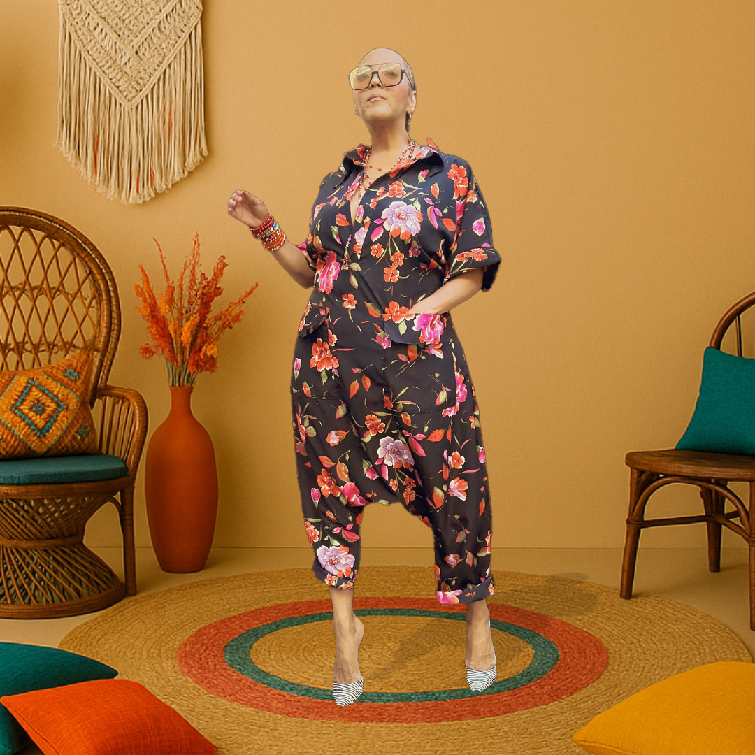 TRINITY BLACK FLORAL JUMPSUIT