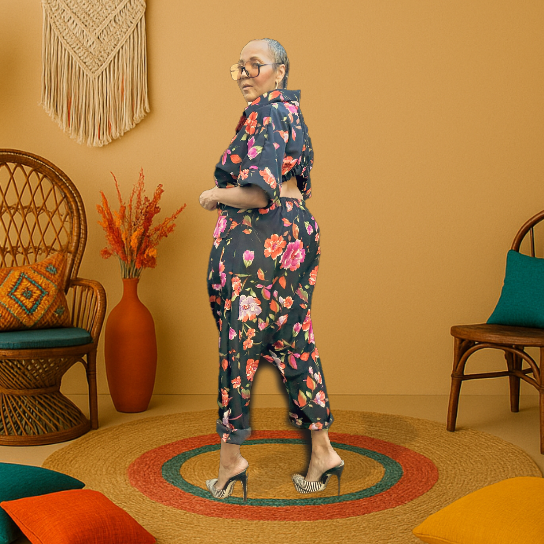 TRINITY BLACK FLORAL JUMPSUIT