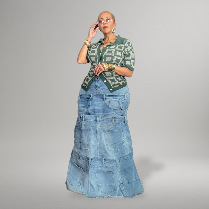 OUT OF ORDER - RECONSTRUCTED DENIM SKIRT