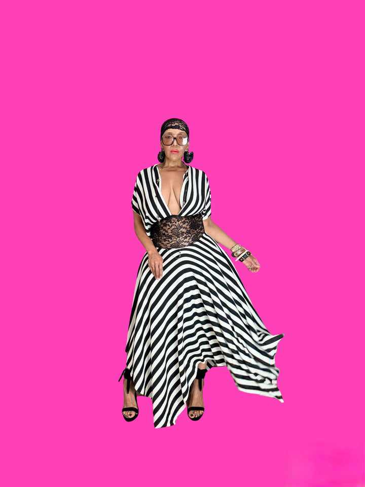 "1721" - STRIPED  MAXI DRESS