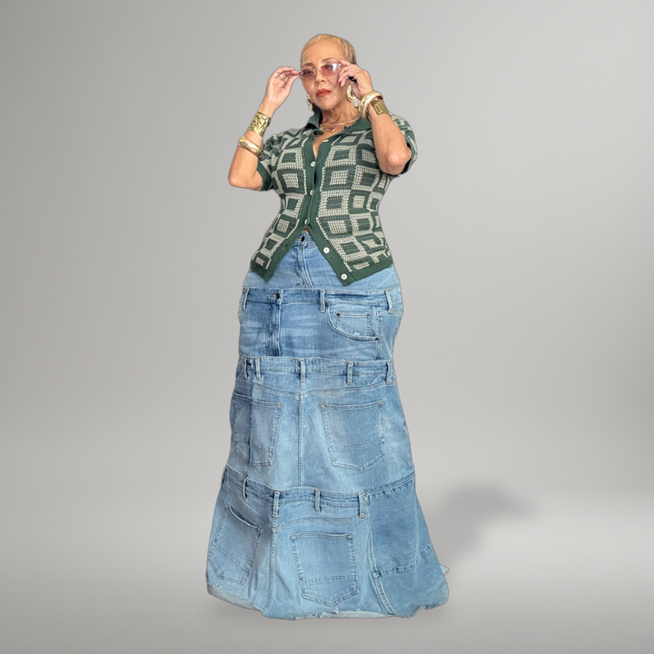 OUT OF ORDER - RECONSTRUCTED DENIM SKIRT