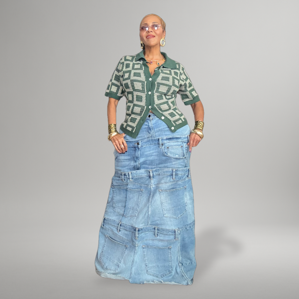 OUT OF ORDER - RECONSTRUCTED DENIM SKIRT