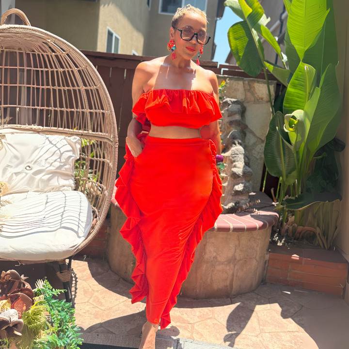 MALACHI ORANGE TWO-PIECE SET