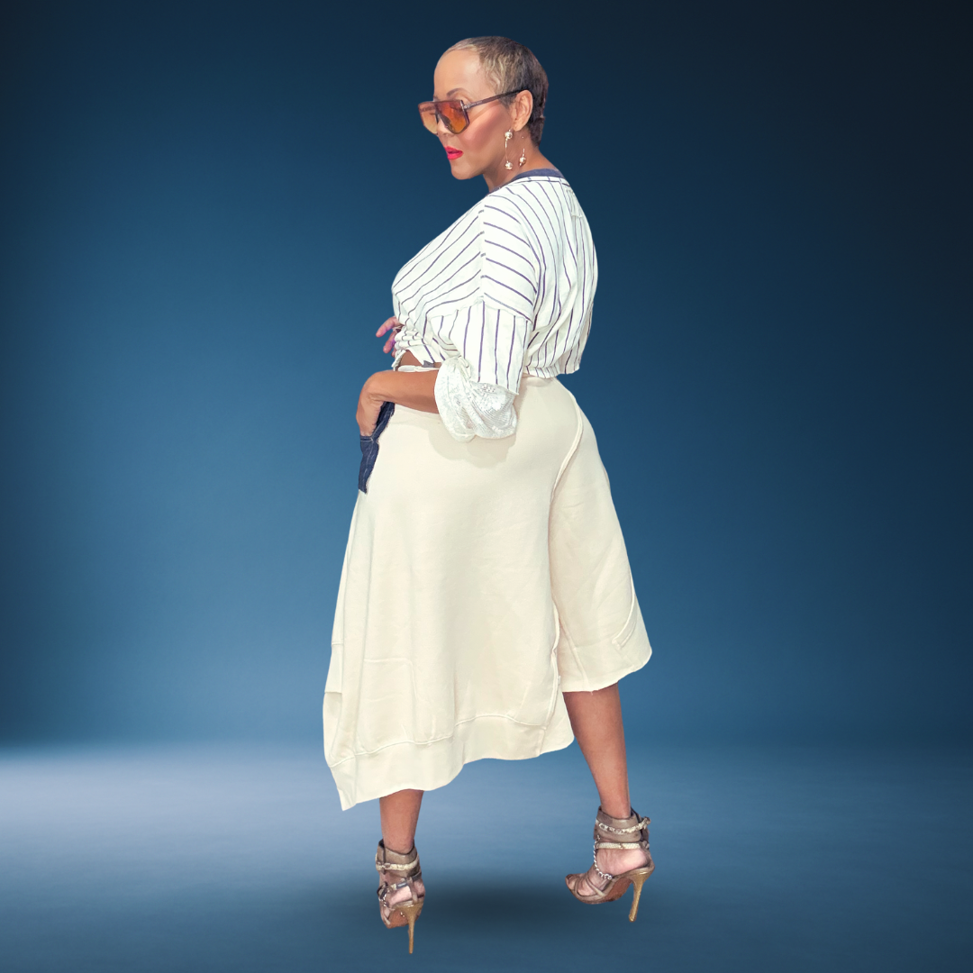 HALF TIME HOODIE TAN SKIRT