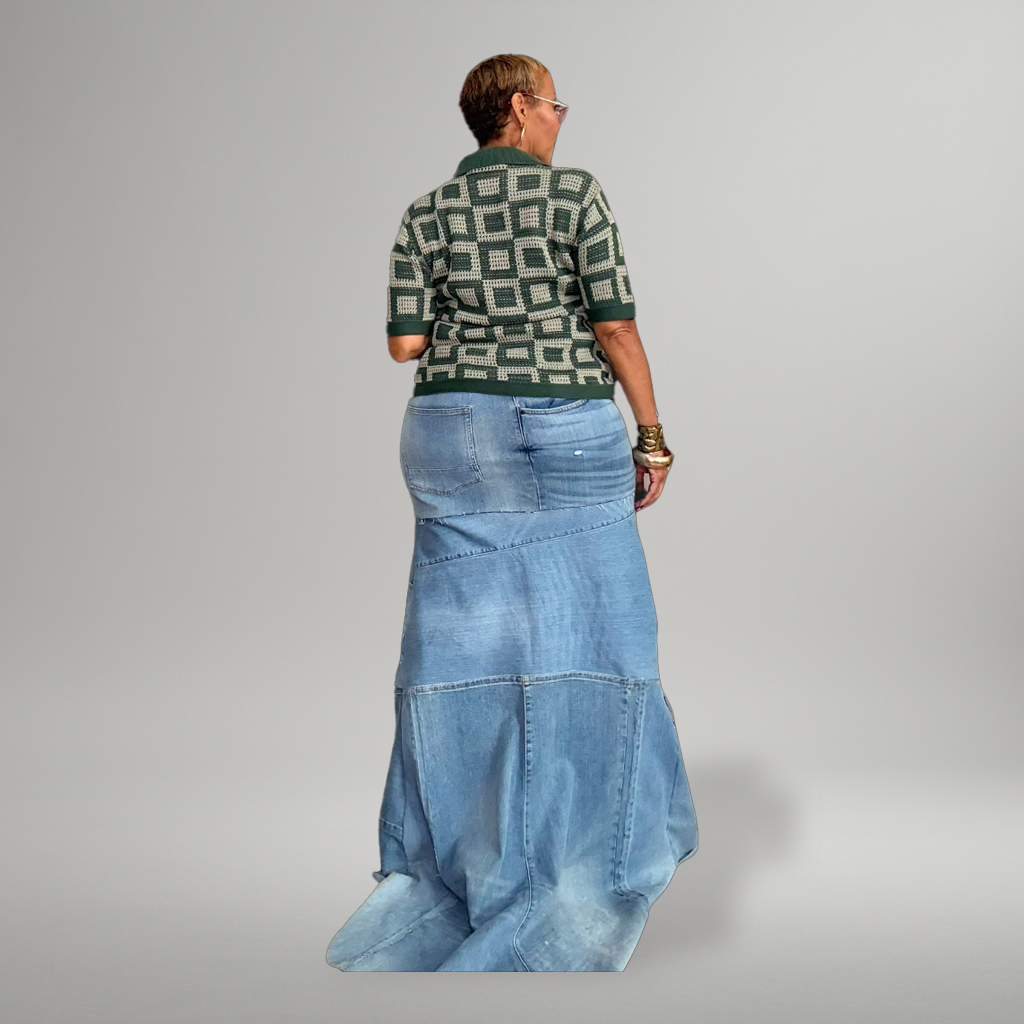 OUT OF ORDER - RECONSTRUCTED DENIM SKIRT