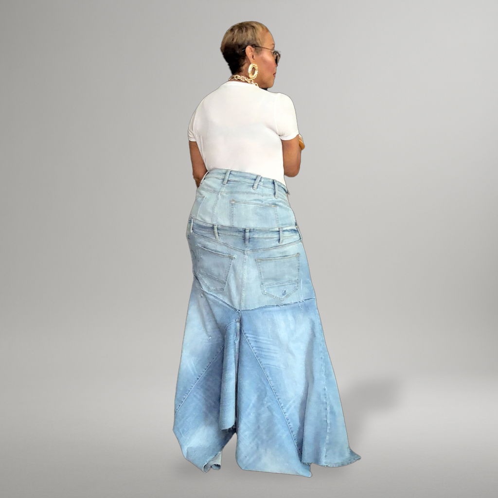 MIXED EMOTIONS - DENIM RECONSTRUCTED SKIRT