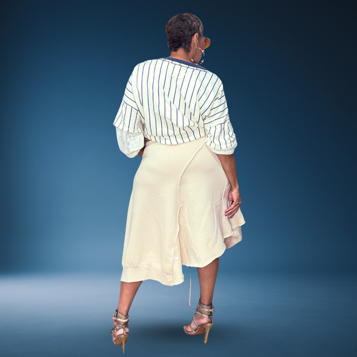 HALF TIME HOODIE TAN SKIRT