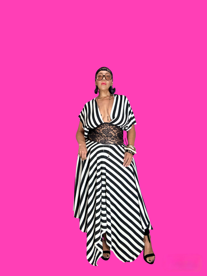 "1721" - STRIPED  MAXI DRESS