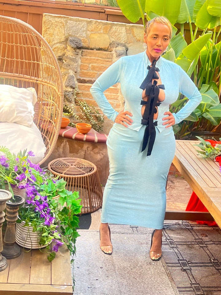 ZARA LIGHT BLUE TWO PIECE SET