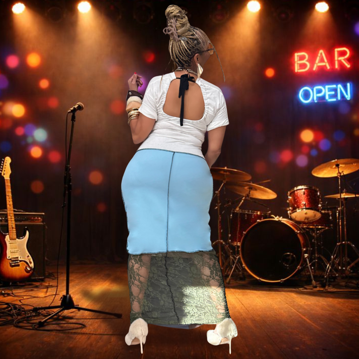 MY PREROGATIVE MULTICOLORED / WHITE RECONSTRUCTED PATCHWORK DRESS